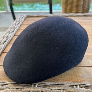 Navy Blue Wool Newboy Hat M